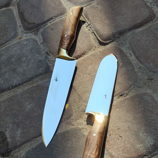 چاقوی یزدانی - سفارشی راسته و سلاخی 30 سانتی دسته چوب گردو