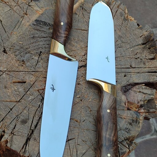 چاقوی یزدانی - سفارشی راسته و سلاخی 30 سانتی دسته چوب گردو