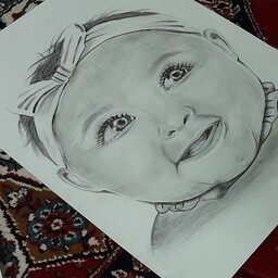 نقاشی چهره سیاه قلم کودک 30در40. سایر  چهره ها پذیرفته میشود