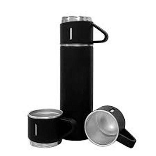 فلاسک قلمی مدل VACUUM FLASK SET گنجایش 0.5 لیتر به همراه لیوان مجموعه 3 عددی 