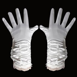 دستکش زنانه سفید مروارید دار