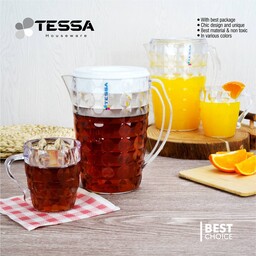 ست پارچ و 6 عدد لیوان کریستال طلقی مدل ونیز  برند tessa