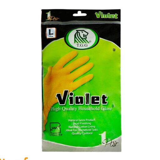 دستکش آشپزخانه ساق کوتاه سایز  L ویولت violet