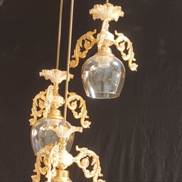 لوستر اویز  سه شعله کوتاه بلند ابکاری طلایی سفید فورتیک اشپزخانه اتاق خواب سالن پذیرایی خرید از تولیدی