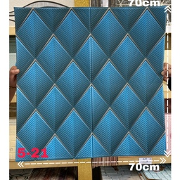 دیوارپوش فومی چسبدار طرح لوزی سه بعدی آبی و طوسیضخامت 7میل ابعاد 70در70،