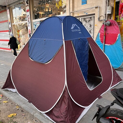 چادر مسافرتی 12 نفره فنری جنس برنو با دوخت سفارشی و ارتفاع بلند و رنگبندی کد15