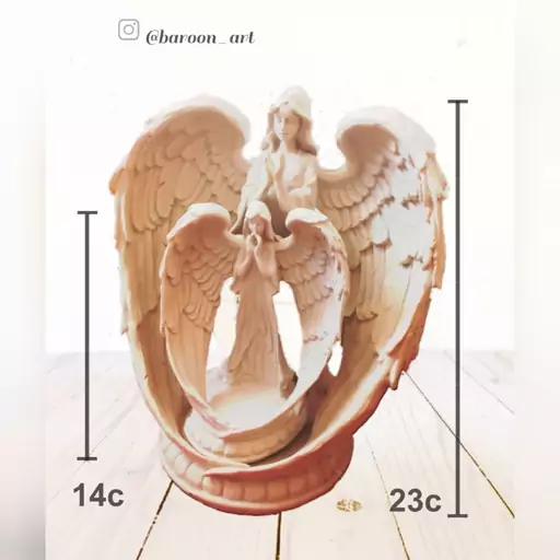 مجسمه فرشته سایز کوچک .. دکوری و جاشمعی  .. کرم طلایی .. پلی استر  .. ضدآب