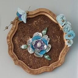 تابلو استاکو گل آبی با حاشیه جذاب