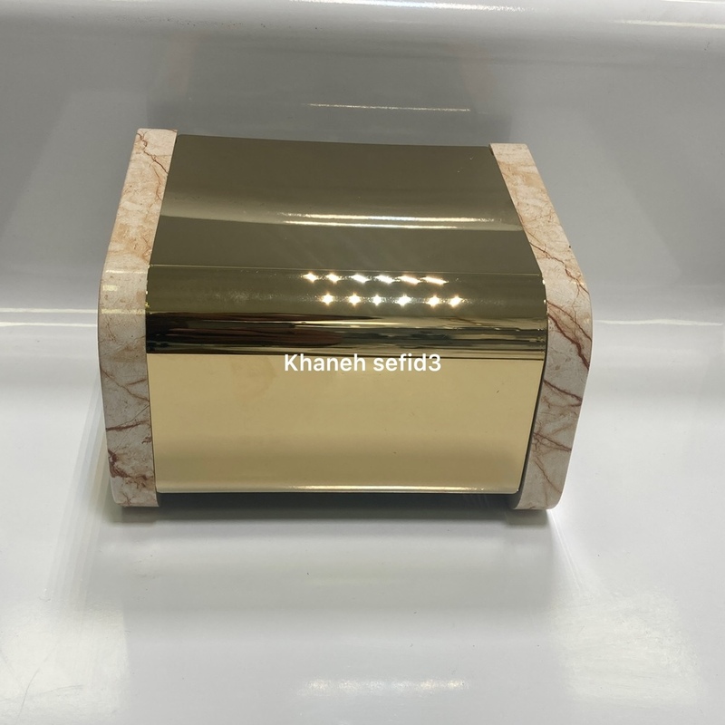 جا دستمال توالت کاوردار هارمونی-مدل آوا-رنگ ماربل کرم طلایی 
