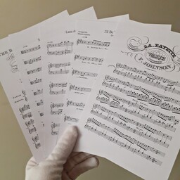 پک 6 عددی کاغذ نوت موسیقی مناسب عکاسی تزئین اتاق بولت ژورنال و اسکرپ بوک 
