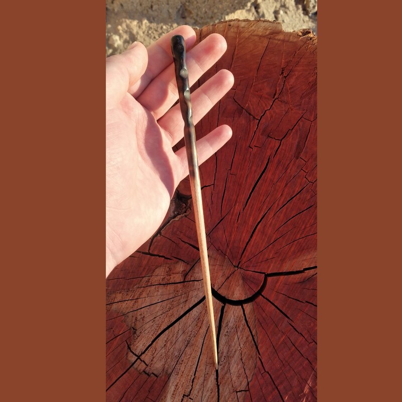 گیر مو چوبی دستساز مدل چاله دار (سنجاق مو چوبی)