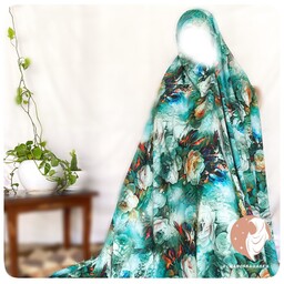 چادر سنتی گلدار زمینه سبز