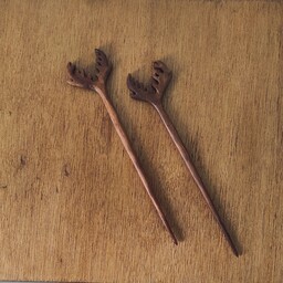 میخ مو چوبی طرح شاخ گوزن دستساز معرق کاری