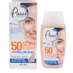 کرم ضد آفتاب فاقد چربی رنگی SPF50 پیکسل(پوست چرب و مختلط)