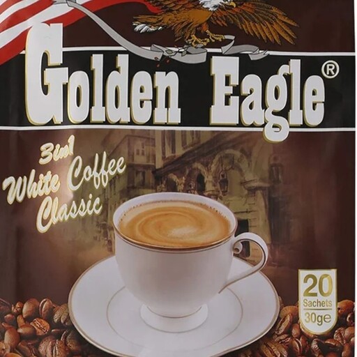 کافی میکس 3 در 1 گلدن ایگل golden eagle مدل white coffee classic پک 20 ساشه ای

