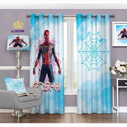 پنل پرده چاپی طرح مرد عنکبوتی جنس مخمل کالیفرنیا مناسب برای اتاق کودک عرض 1.5 در ارتفاع دلخواه 