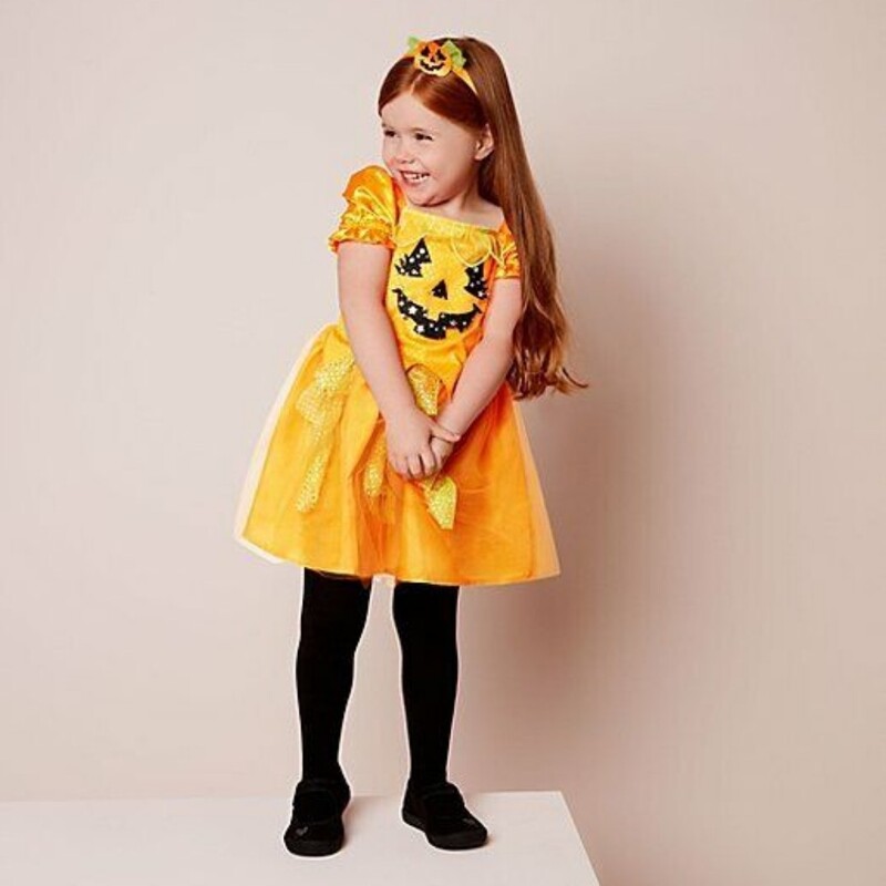 پیراهن دخترانه کدوحلوایی لباس ایفای نقش هالووین تولد جورج george انگلیس سایز 3 تا 4 سال (ارسال رایگان )
