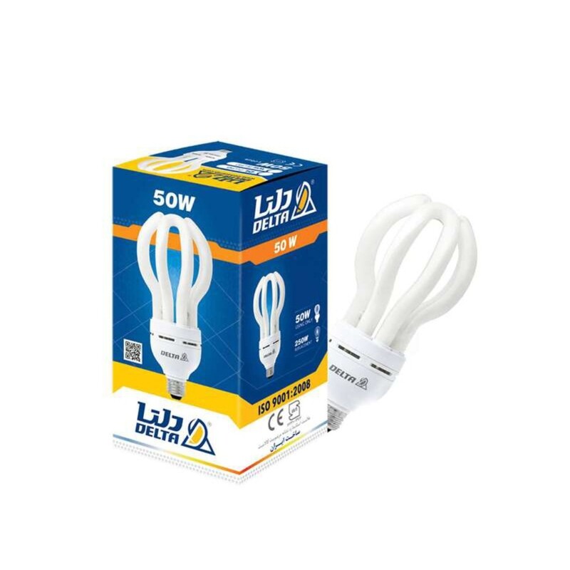 لامپ کم مصرف 50 وات دلتا مدل لوتوس نور سفید