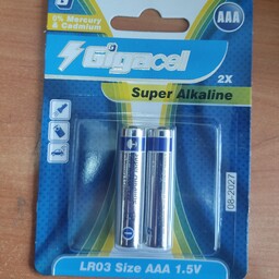 باتری نیم قلمی سوپر آلکالاین گیگاسل Gigacell  دو عددی AAA