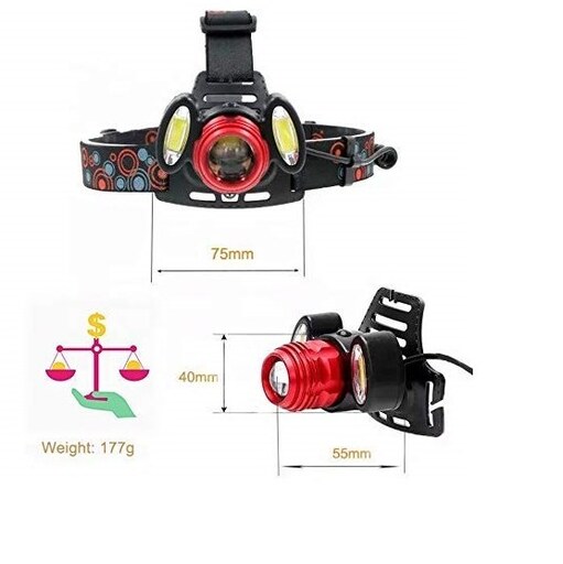 چراغ پیشانی و هدلایت شارژی فضایی سه لامپی