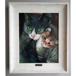 تابلو نقاشی رنگ روغن گربه ها