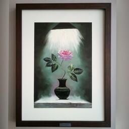 تابلو نقاشی رنگ روغن  گل رز