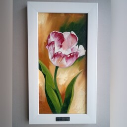 تابلو نقاشی رنگ روغن گل لاله