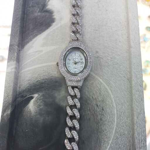 ساعت نقره رادیوم 925 (روکش طلا سفید ) با موتور اصلی ضمانت یک ساله ارسال رایگان 