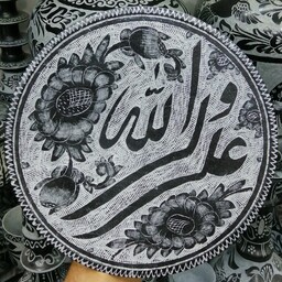 دیوار کوب سنگی و تابلو سنگی قلم خورده علی ولی الله سوغات اصیل مشهد مقدس   