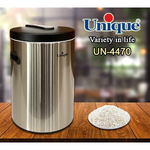 سطل برنج 10 کیلویی بدون پیمانه استیل یونیک UN-4470