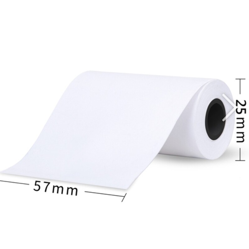 رول کاغذ حرارتی 57 میلی متر سفید مناسب مینی پرینتر رول کاغذ پرینتر حرارتی 