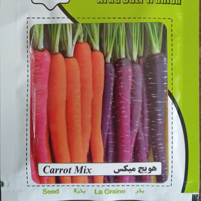 بذر هویج رنگی میکس آرکا بذر ایرانیان حجم خانگی