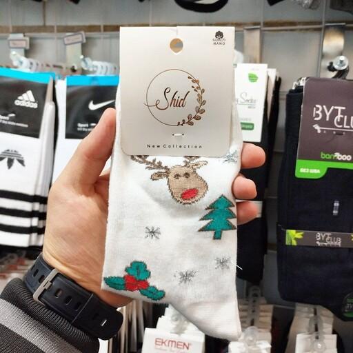 جوراب ساقدار طرح کریسمس در رنگ بندی مختلف