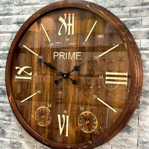 ساعت دیواری چوبی (چوب راش طبیعی ) کد 3