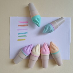 هایلایتر  کیوت  با طرح بستنی در شش رنگ جذاب در بسته بندی زیبا