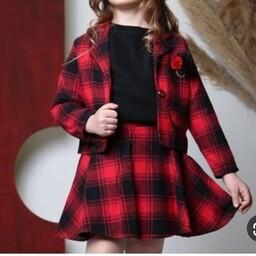 ست کت دامن پیراهنی مجلسی دخترانه کشمیر  شیک و عروسکی دوخت سفارشی مطابق با سایز و رنگ دلخواه شما