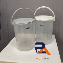 سطل دسته پلاستیکی بزرگ  25لیتر شفاف از برند معتبر تاپکو تهیه شده از مواد نو  مقاوم 
