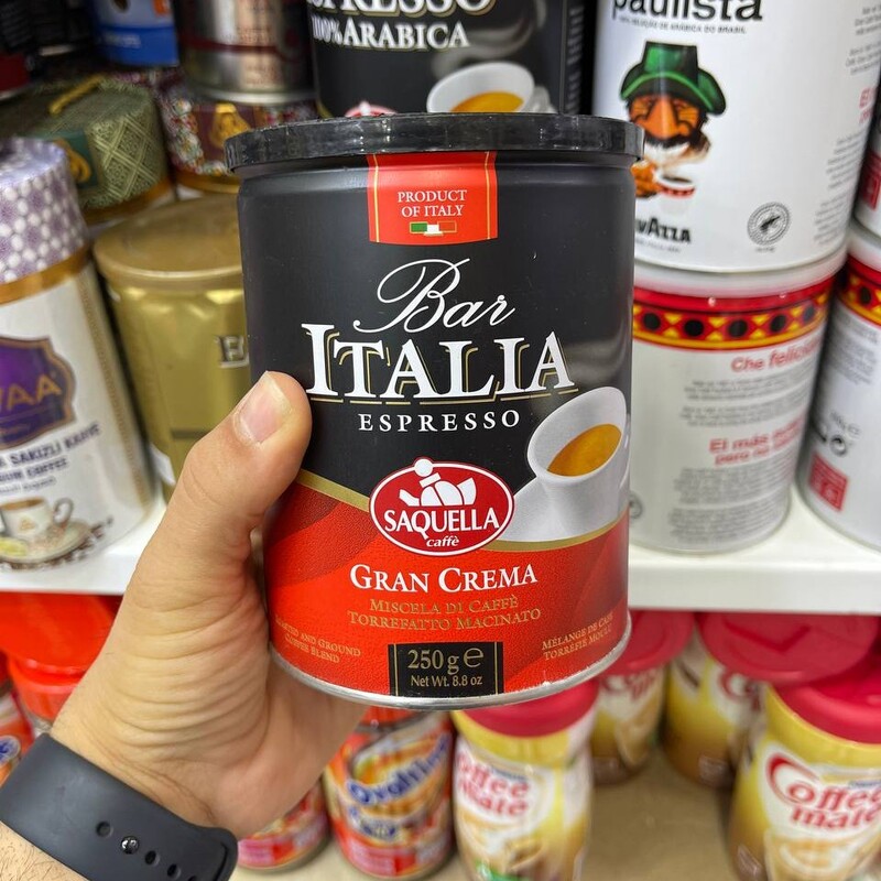 قهوه ایتالیا قرمز مدل گرن کرما 250 گرمی  