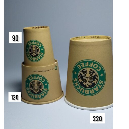 لیوان کاغذی کرافت سایز 90 - شات تک - بسته 20  تایی