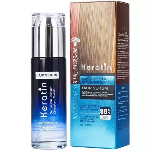 سرم نرم کننده مو کراتین 98درصد برزیلی اصل 80 میل KERATIN HAIR SERUM