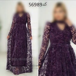 ماکسی مجلسی جنس فلوک کره ای سایز 38 تا 50