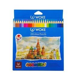 مداد رنگی 24 رنگ ووک کیفیت مناسب مقوایی
