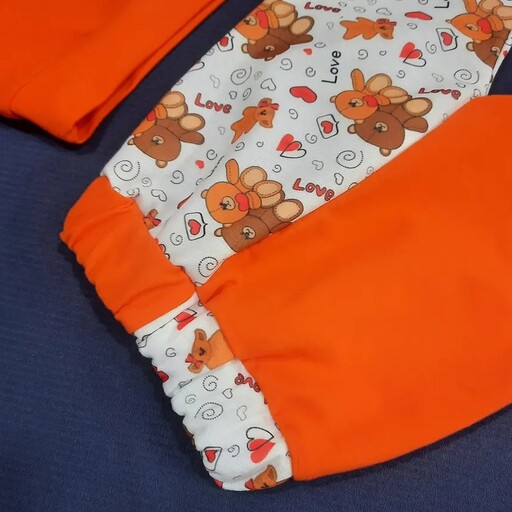 بلوز و شلوار نوزادی طرح خرسی با پارچه دورس و مناسب یکساله تا سه ساله