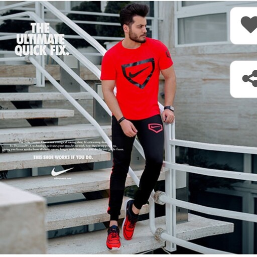 ست تیشرت و شلوار Nike مدل Hunter (قرمز)