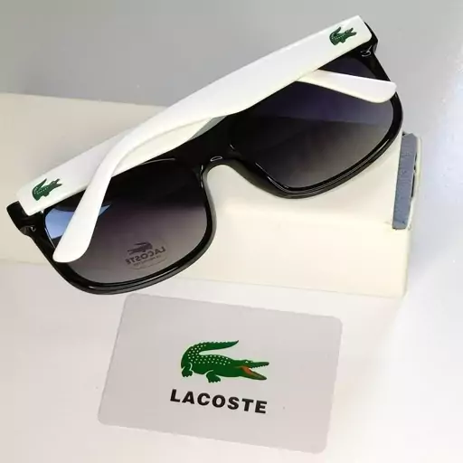 عینک آفتابی یو وی 400 و پولاریزه تضمینی لاگوست LACOSTE درجه یک دسته سفید لوکس