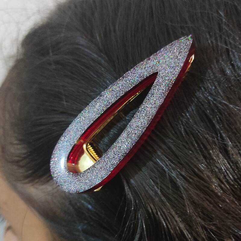 گیره موی سر رزینی قرمز  اکلیلی هفت رنگ  نشکن و سبک ،  قابل سفارش در رنگ های مختلف