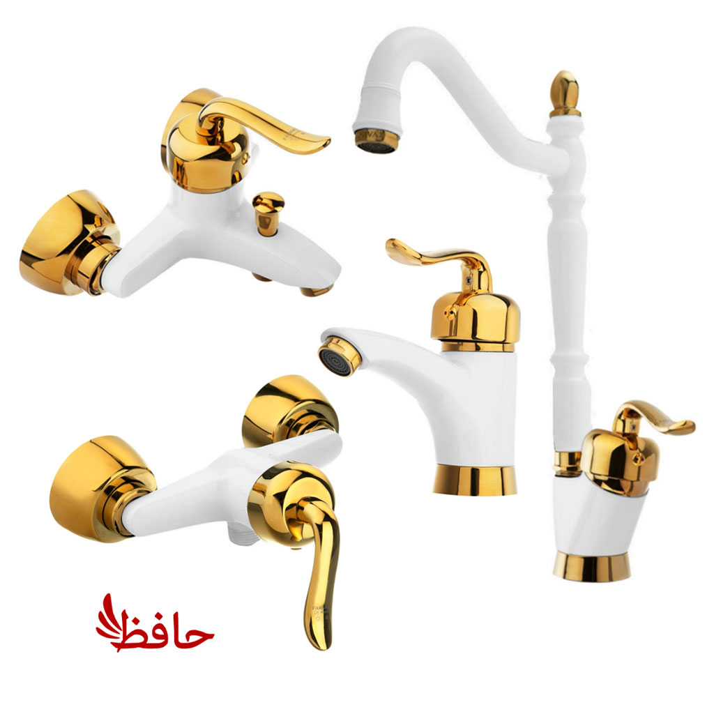 ست شیرالات راهدانه صنعت مدل قاصدک سفید طلایی