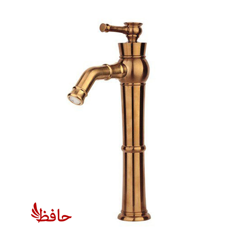 شیر روشویی پایه بلند راسان مدل الیزه رزگلد مات