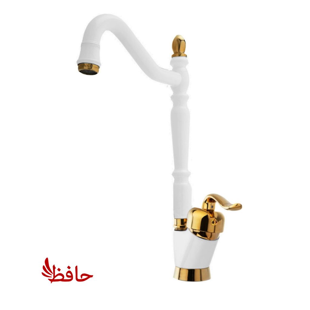 شیر ظرفشویی راهدانه صنعت مدل قاصدک سفید طلایی