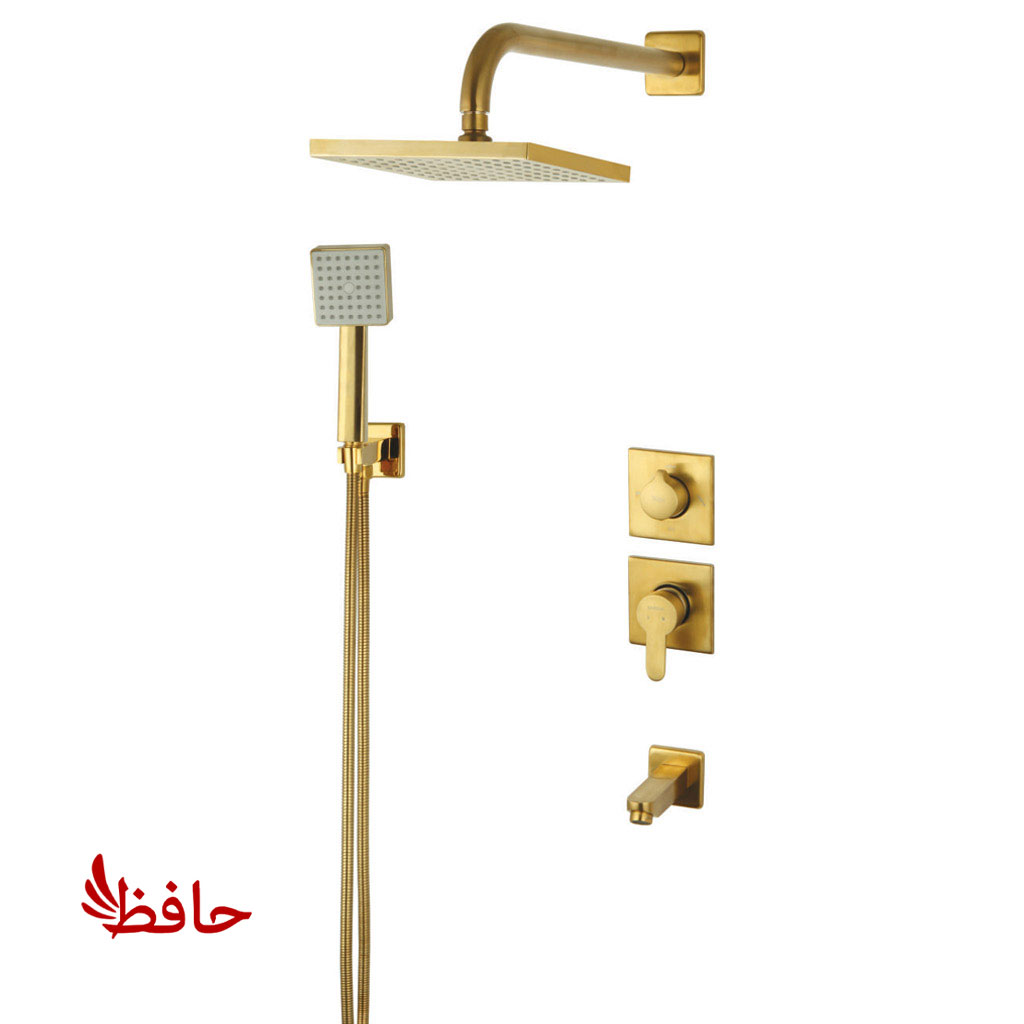 شیر حمام توکار راسان مدل ویوات فلت طلایی مات کلاس 1